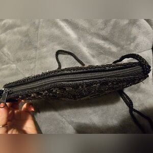 Black vintage beaded purse